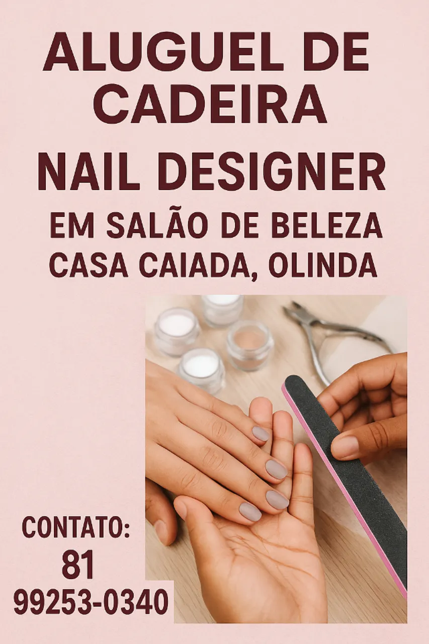 Vaga para parceria manicure/nail designer 