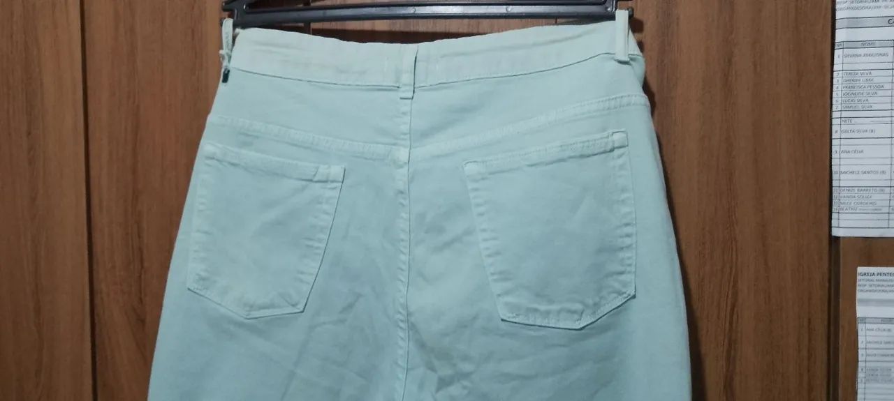 Calça Jeans Verde Feminina - Foto 3