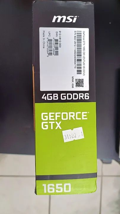 Placa de Vídeo (NOVA/LACRADA) MSI GTX 1650 Ventus 4GB - Foto 5
