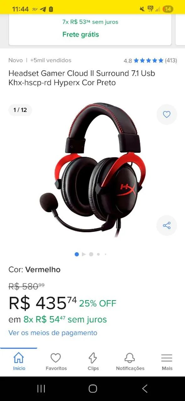 Headset Gamer HyperX CLOUD II - Foto 5