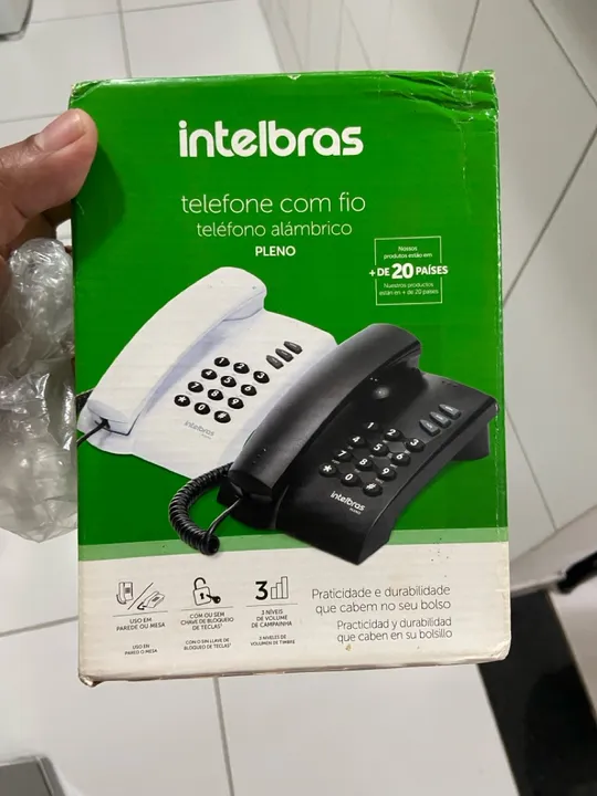 Telefone Fixo Intelbras Pleno com Fio - Novo