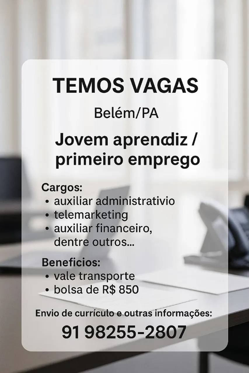 ATENÇÃO JOVEM APRENDIZ 