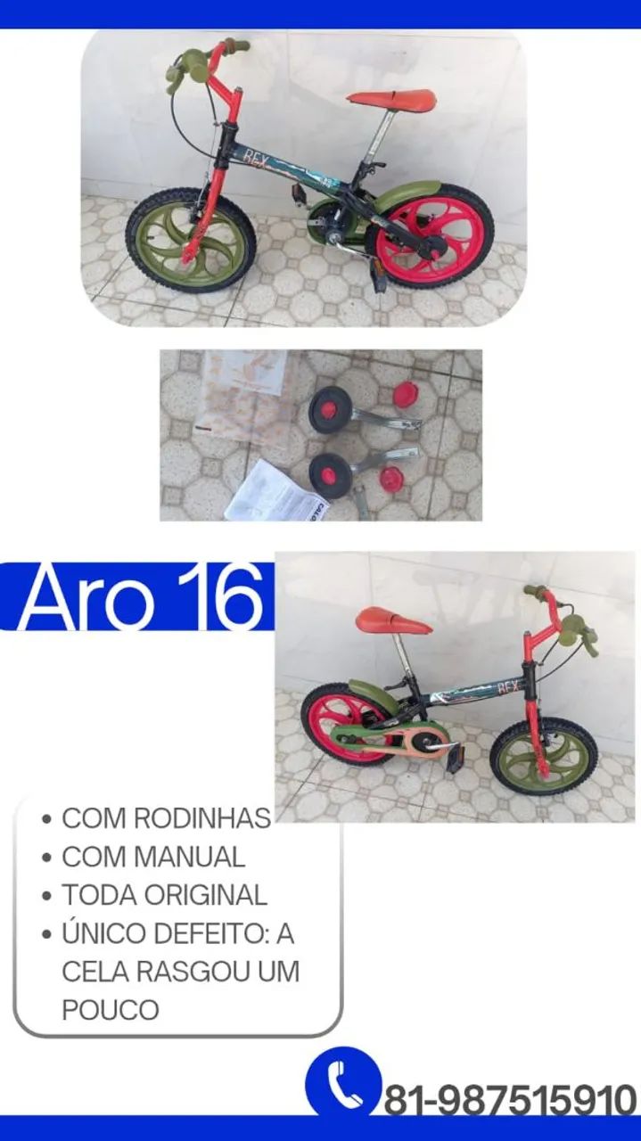 Bicicleta Caloi Infantil Rex Aro 16 - Foto 5