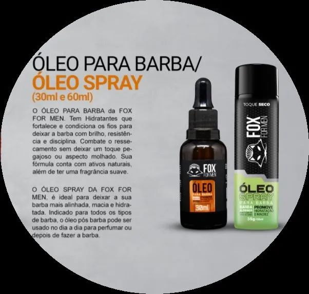 Óleo e Spray para Barba Fox For Men