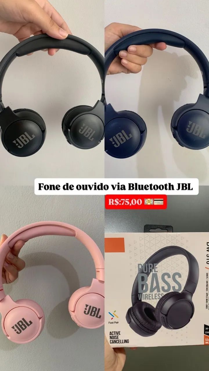 Fone de ouvido via Bluetooth lacrado 