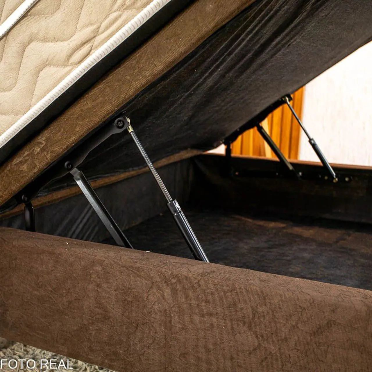 Cama Box Baú casal + colchão Molas ensacadas D33 Airflex 25 cm  - Foto 5