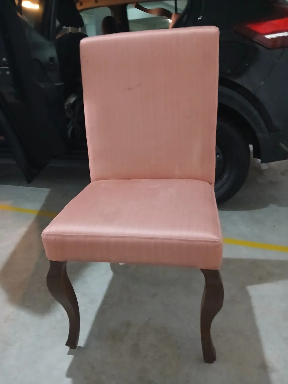 Cadeira de Jantar Estofada Rosa