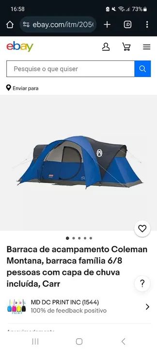 Barraca Coleman Montana 6/8 Pessoas com Capa de Chuva - Foto 3