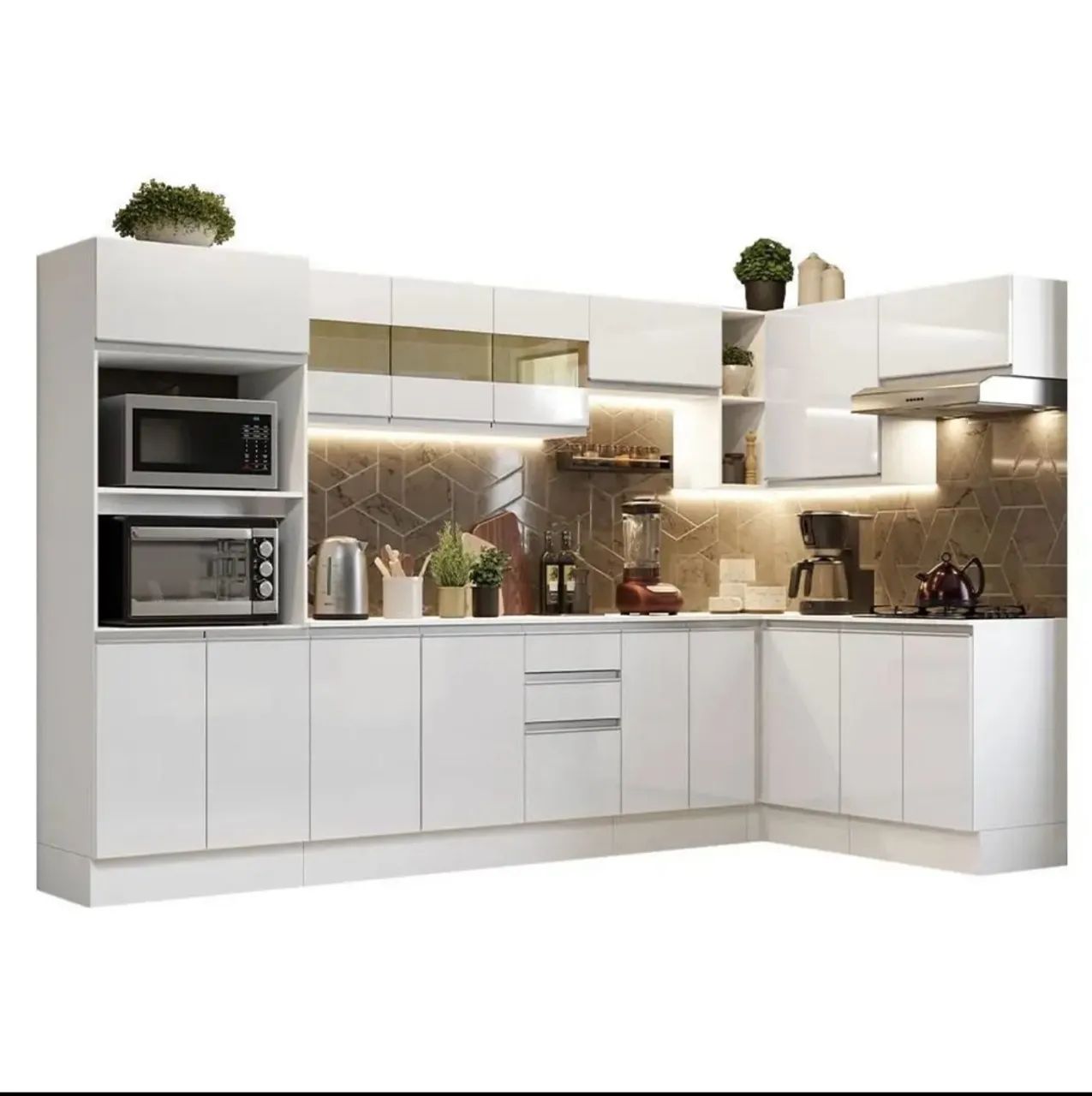 Armário de Cozinha Branco Completo