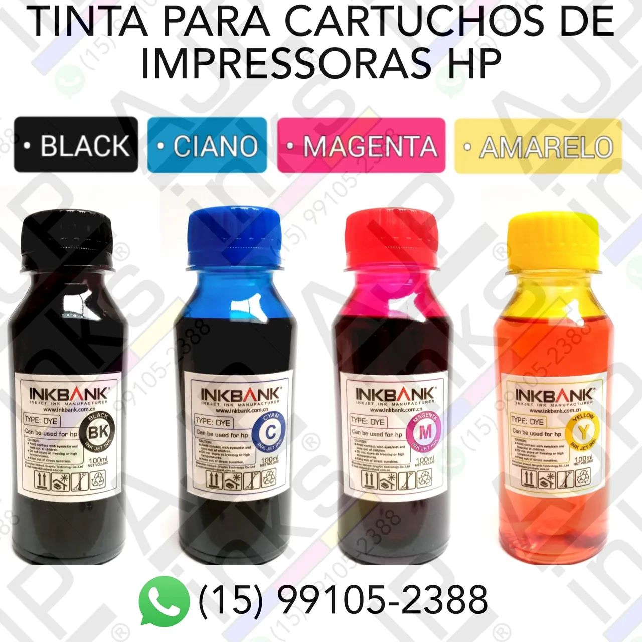 Tinta para recarga de cartuchos HP 