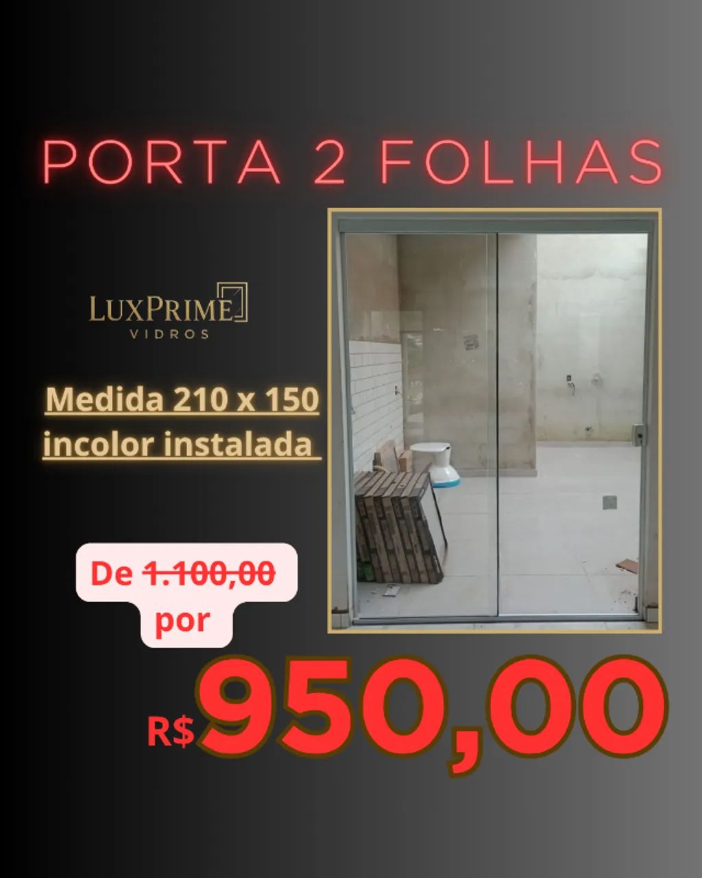 210 x 150 cm Double-Leaf Blindex Door Promotion
