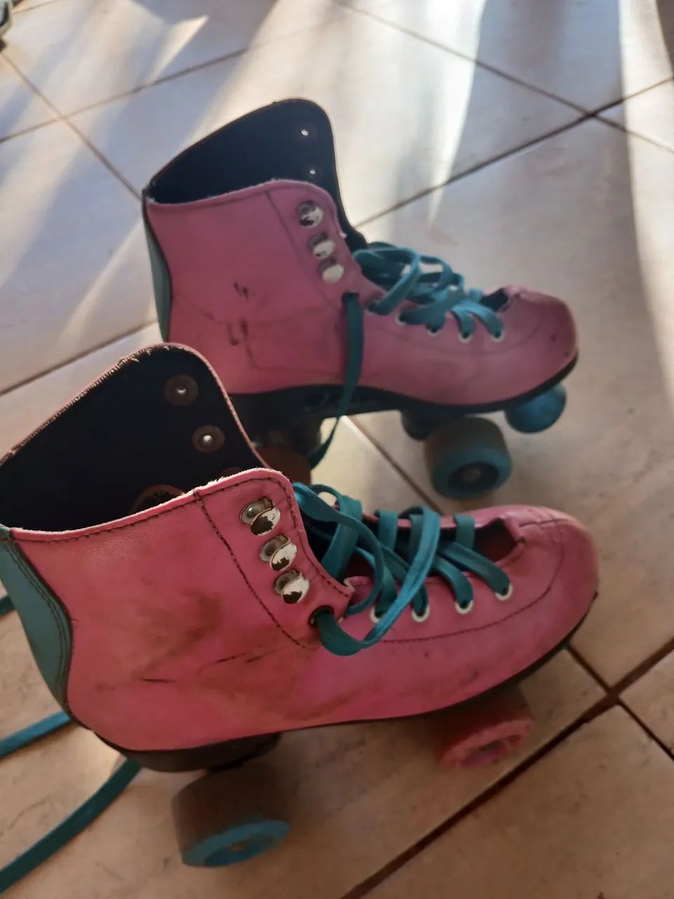 Patins Roller Rosa e Azul - Foto 2