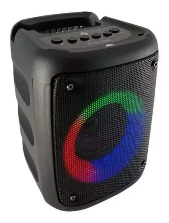 Caixa De Som Potente Bluetooth Kts-1236 - Ring Light Rgb 10w
