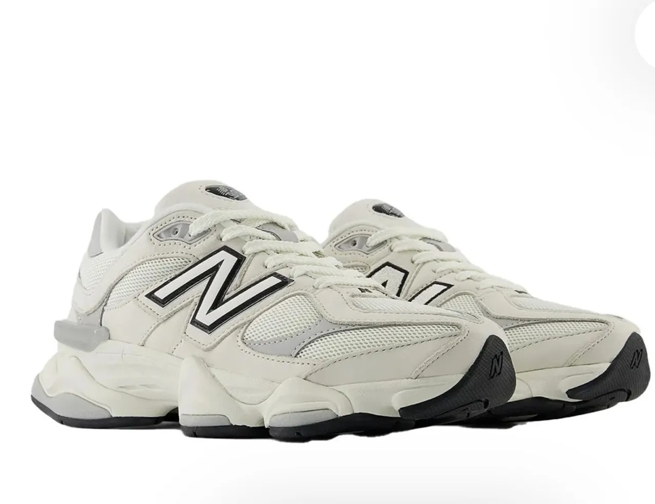 Tênis original New Balance 9060 Sea Salt Raincloud Cinza