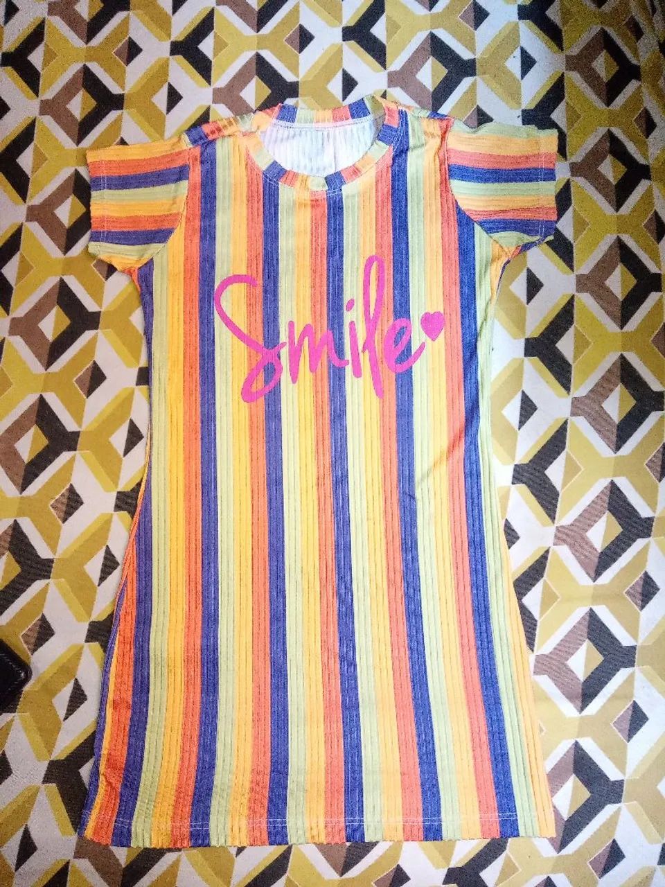 Vestido Infantil Listrado Smile