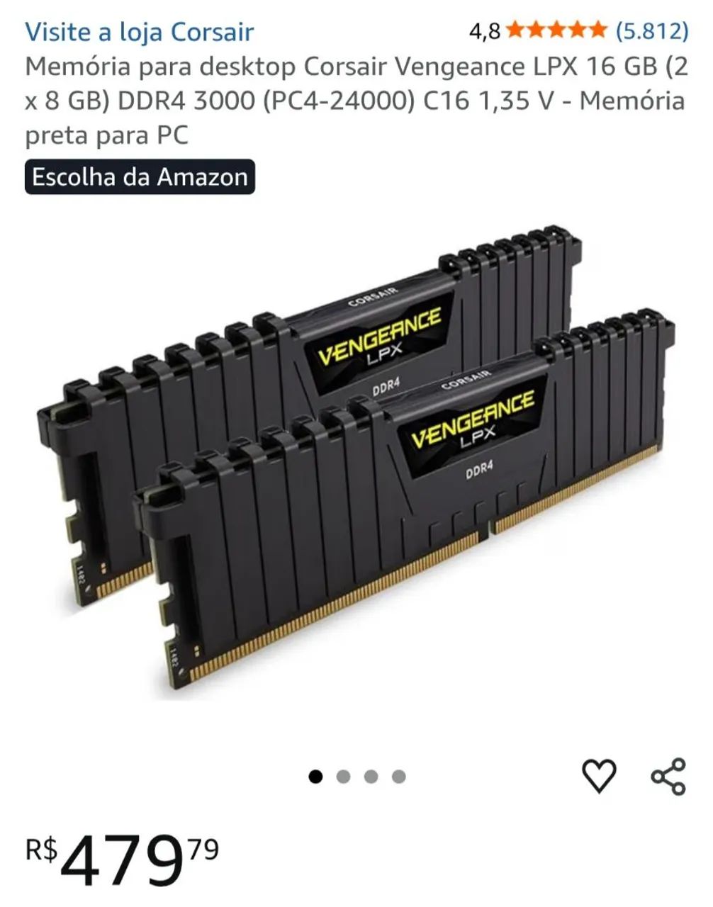 Corsair DDR4 RAM memory64308140610562122