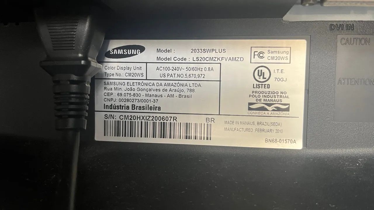 Monitor Samsung SyncMaster 2033SWPLUS, 20 polegadas, VGA/HDMI - Foto 5