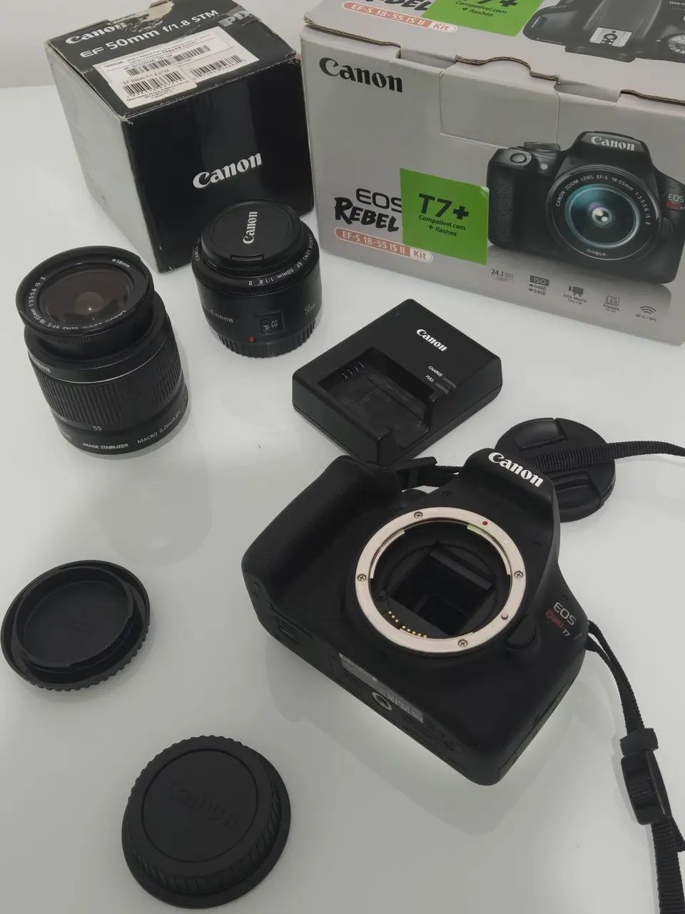 Camera Canon T7 com lentes 18-55mm e 50mm na caixa tudo novo apenas com cliques de teste - Foto 5