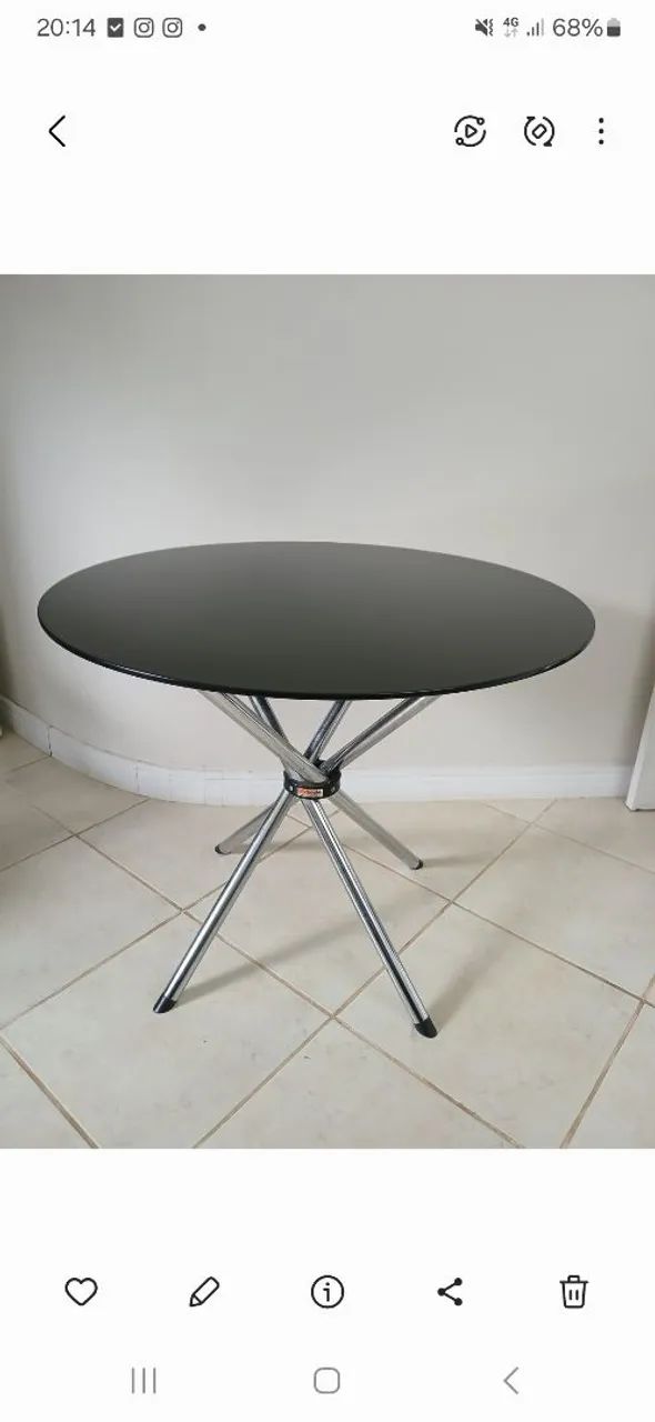 Mesa redondade vidro 90cm 