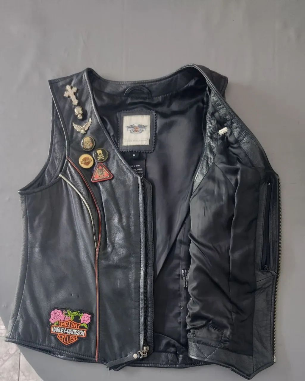 COLETE FEMININO COURO ORIGINAL HARLEY DAVIDSON  - Foto 3