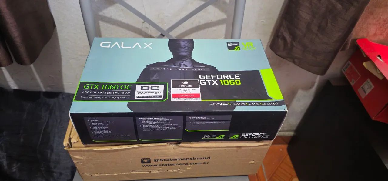 Caixa vazia placa de video gtx1060 galaxy