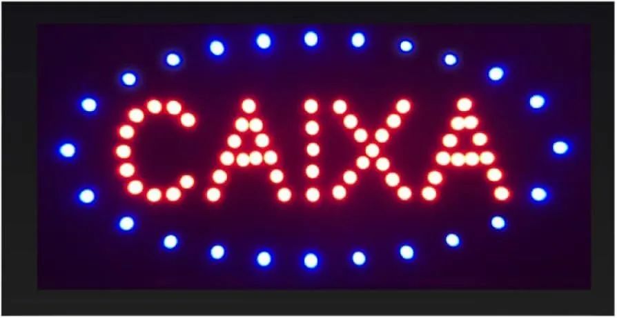 Letreiro luminoso caixa