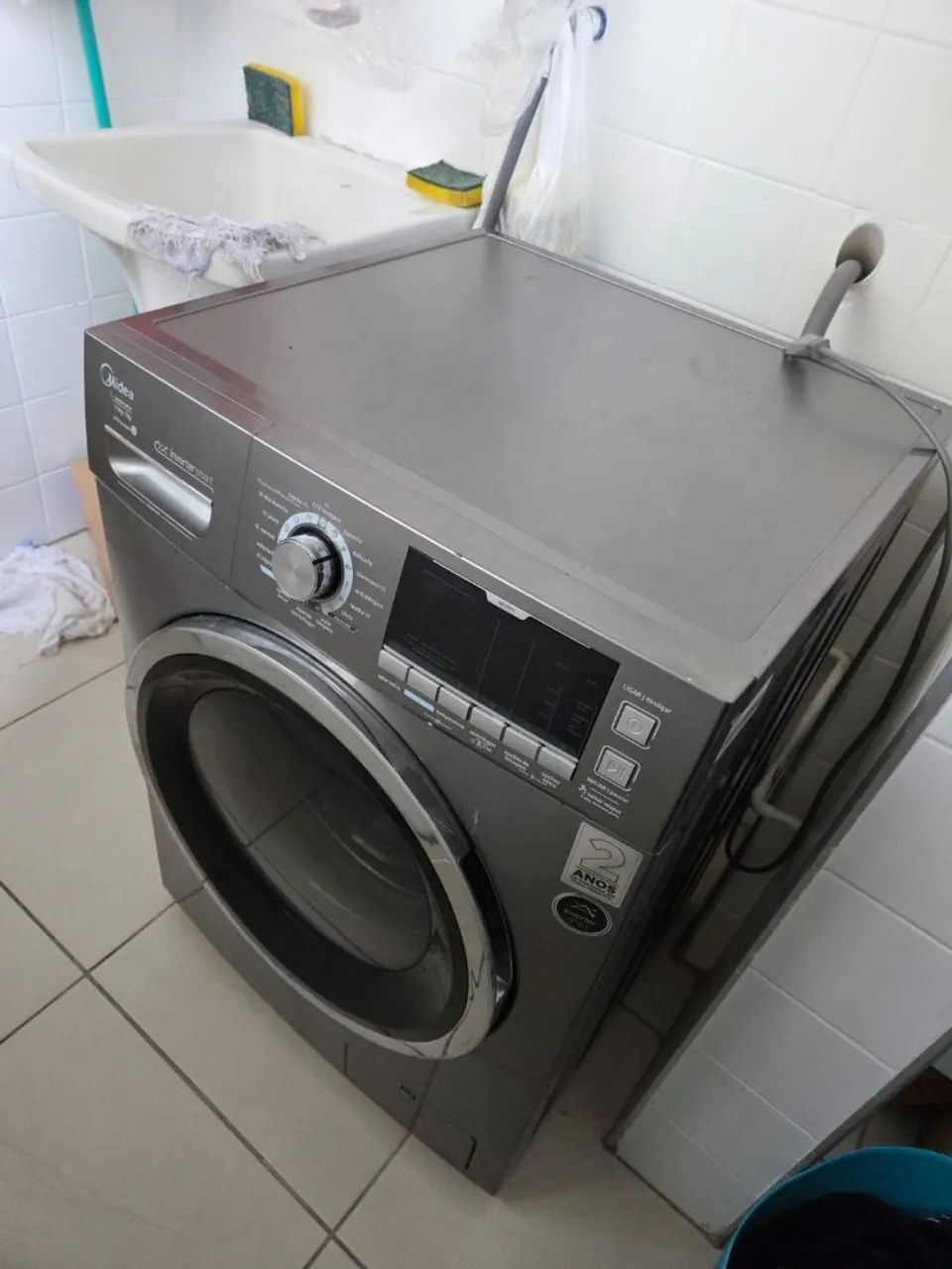 Lava e Seca Midea Prata 11kg Storm Wash Inverter Tambor 4D LSD11X1 127V