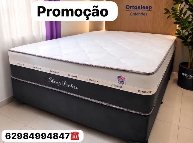 Cama box com molas casal nova 
