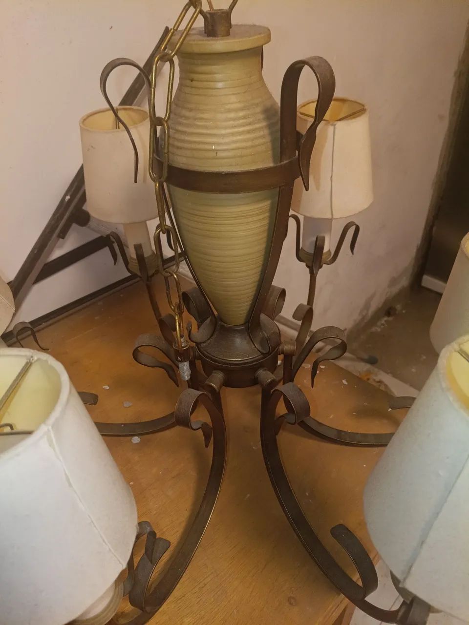 Lustre de bronze 6 lâmpada  - Foto 2