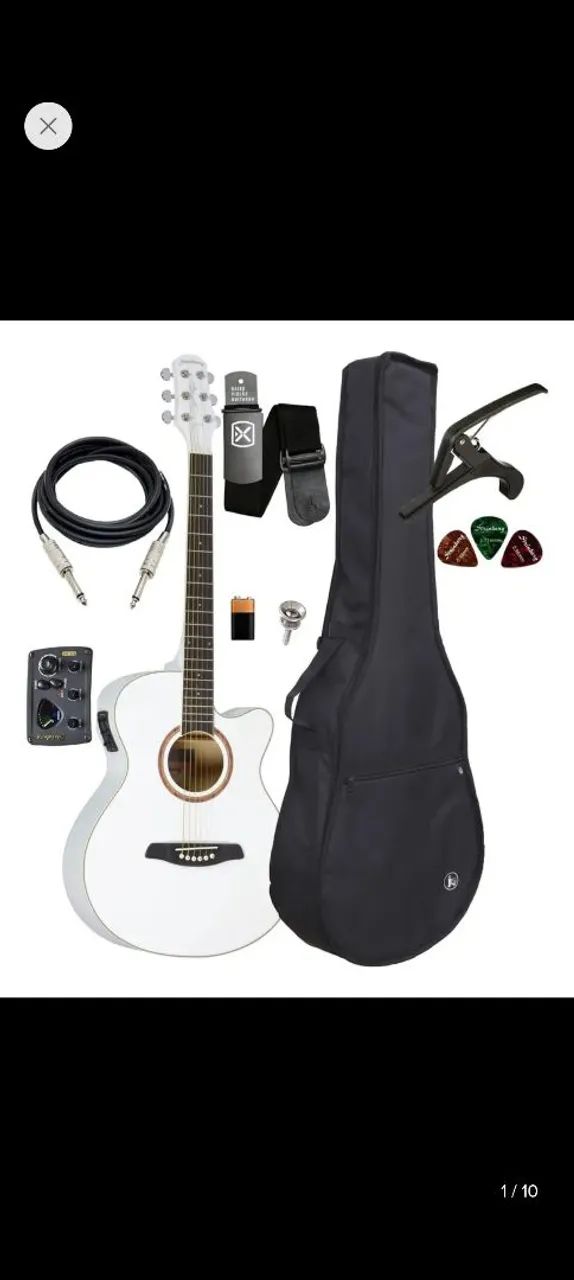 Vendo violão Eletroacústico Branco