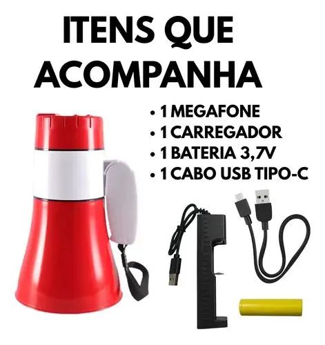Mega fone repetidor de fala recarregável  - Foto 2