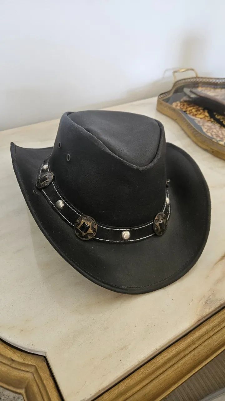chapéu lemmy couro australiano - Foto 2