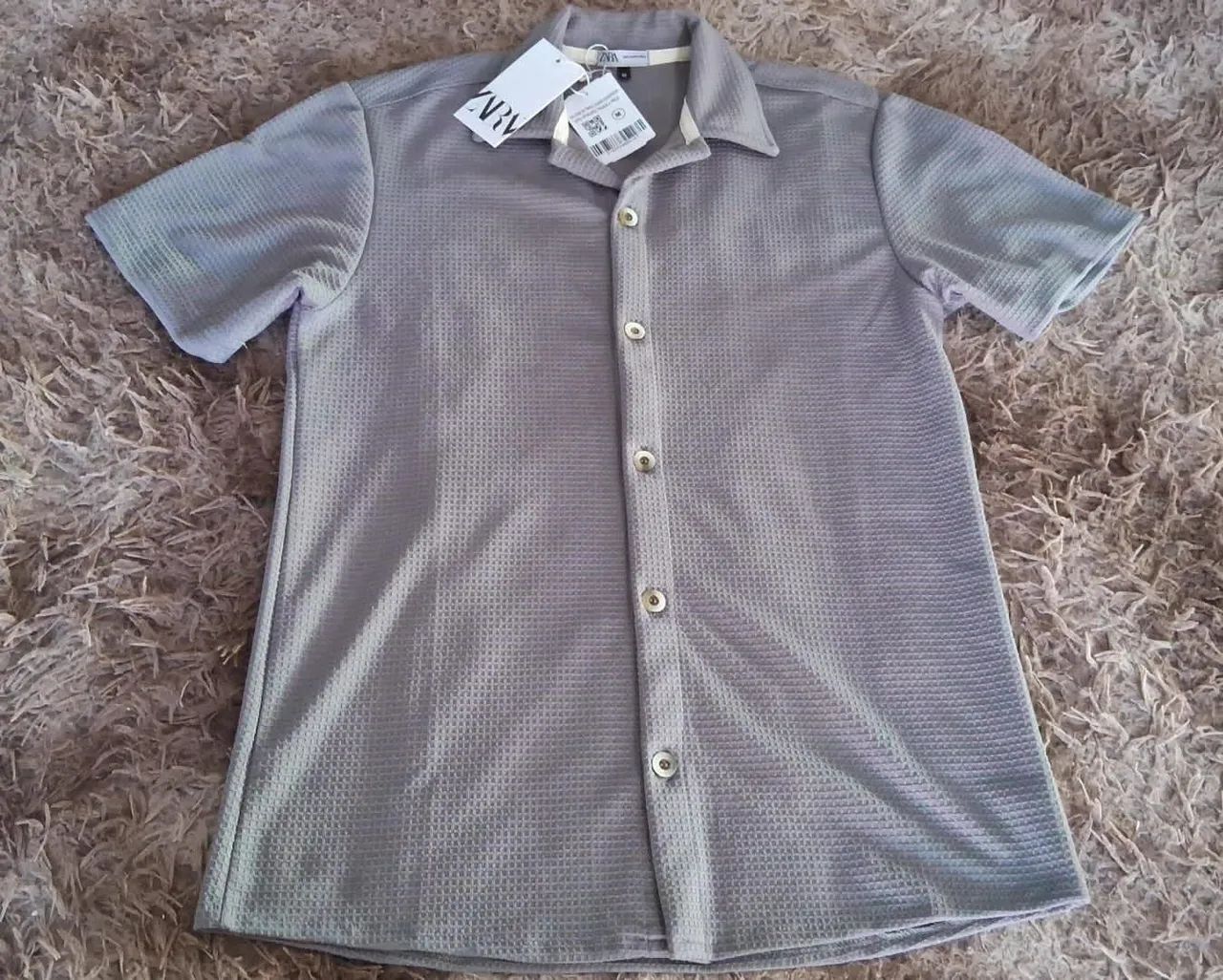 Camisas texturizadas Botão! Top 