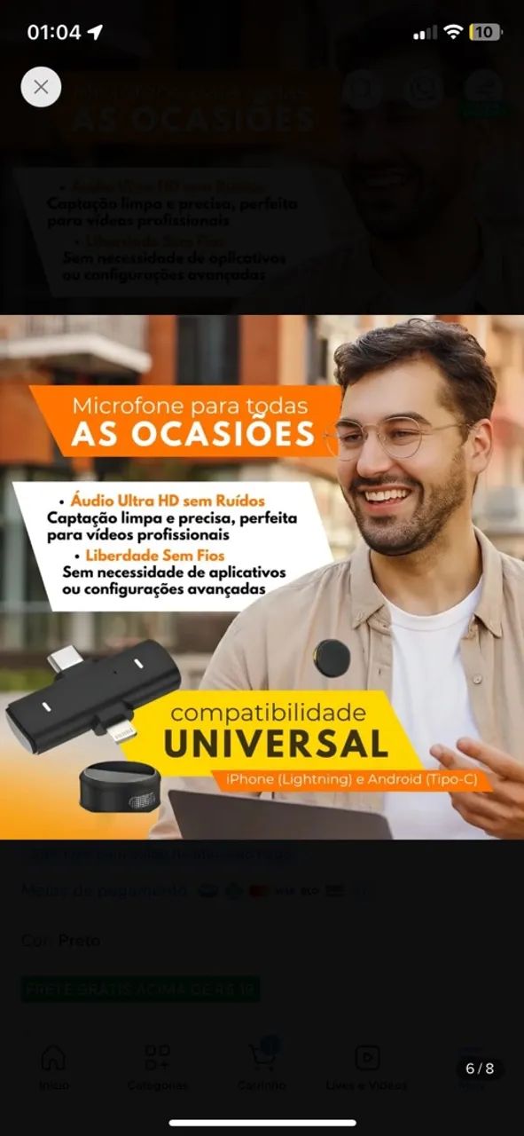 Microfone de lapela - Foto 5