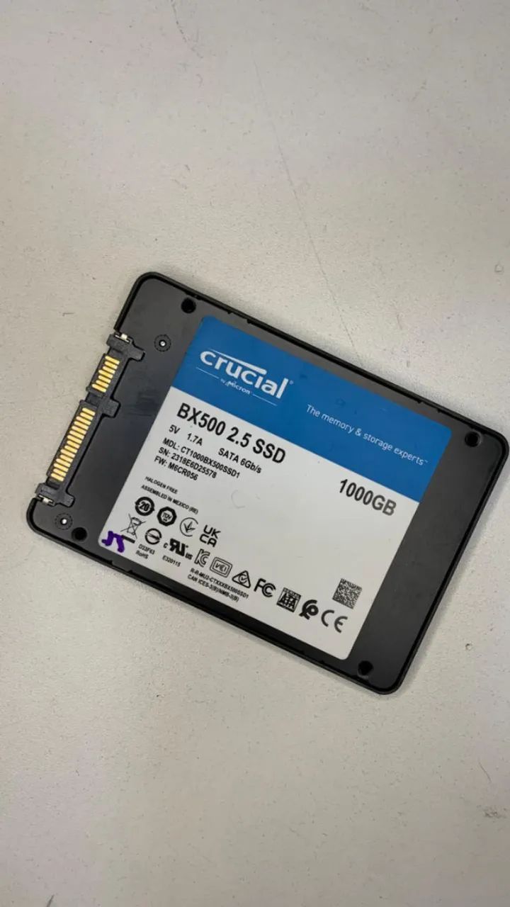 SSD SATA CRUCIAL 1TB - Armazenamento - Loteamento Villa Branca