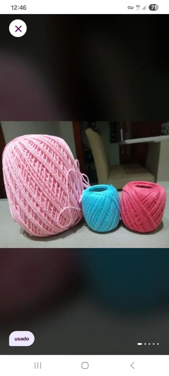 Kit linha croche e agulha