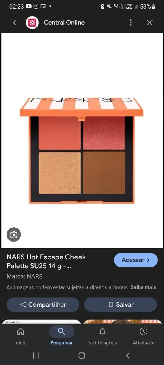 Paleta Nars Hot escape 3 dior lancome fenty kerastase benefit too