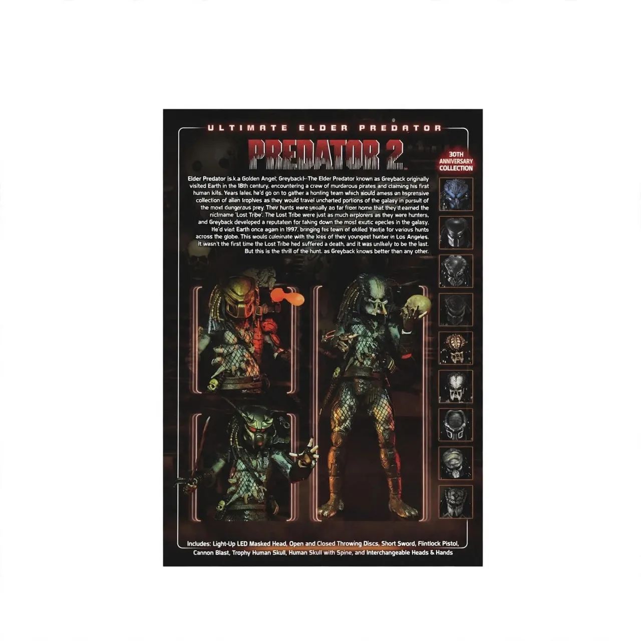 Boneco Predador Elder Greyback Predator 2 NECA Ultimate 20cm LED Original Completo - Foto 2