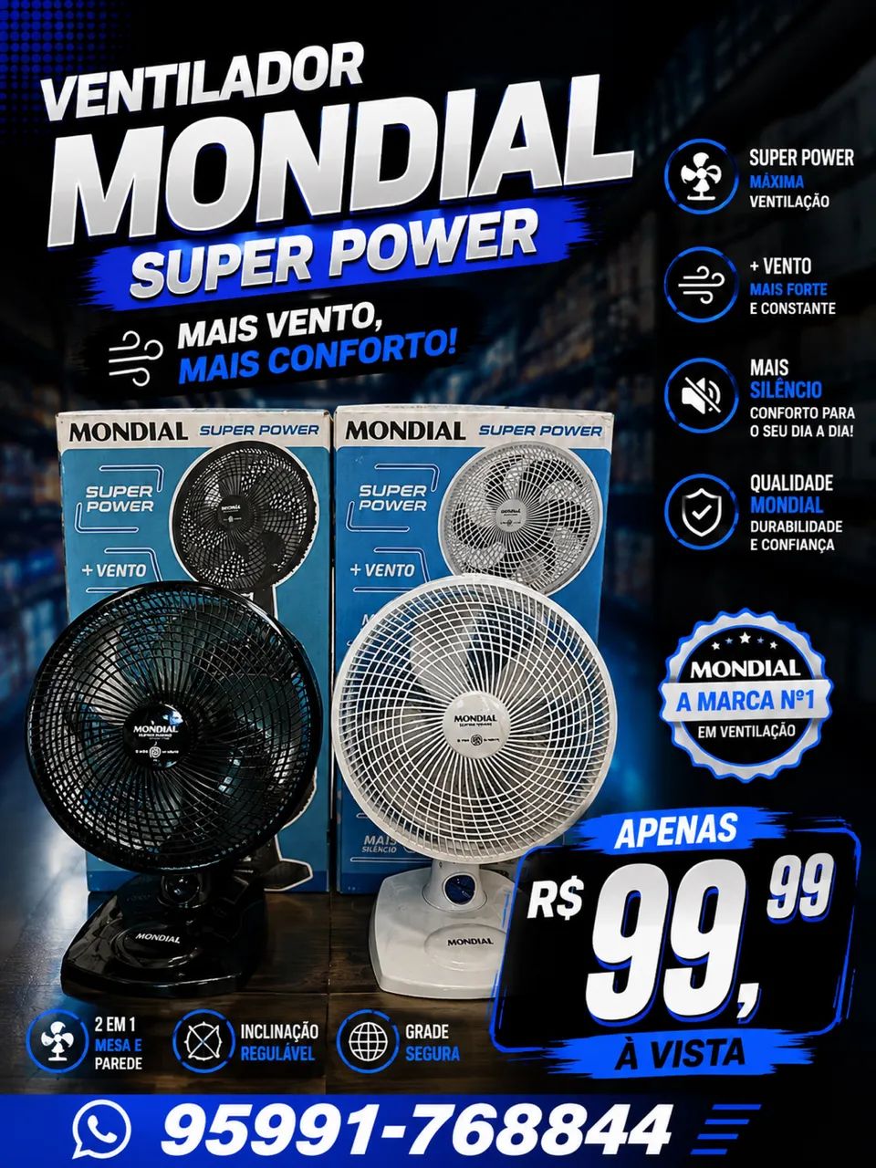 VENTILADOR MONDIAL 30CM DE MESA ?