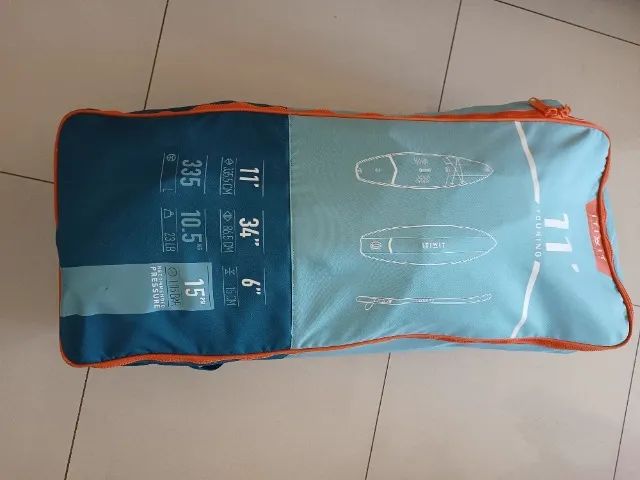 Kit Prancha de Standup inflável com bomba eletrica, remo hibrido, colete e mochila transp. - Foto 6
