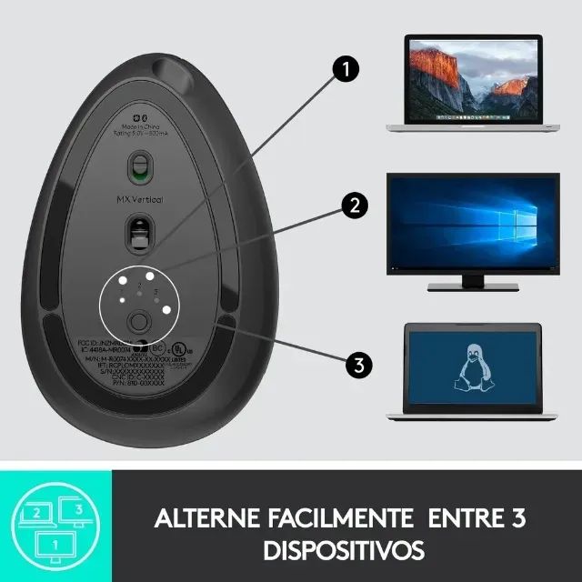Mouse sem fio Logitech MX Vertical - Foto 4