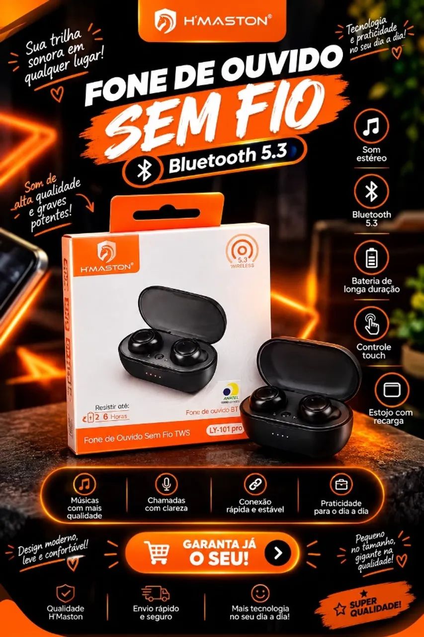 Fone Hmaston Bluetooth 