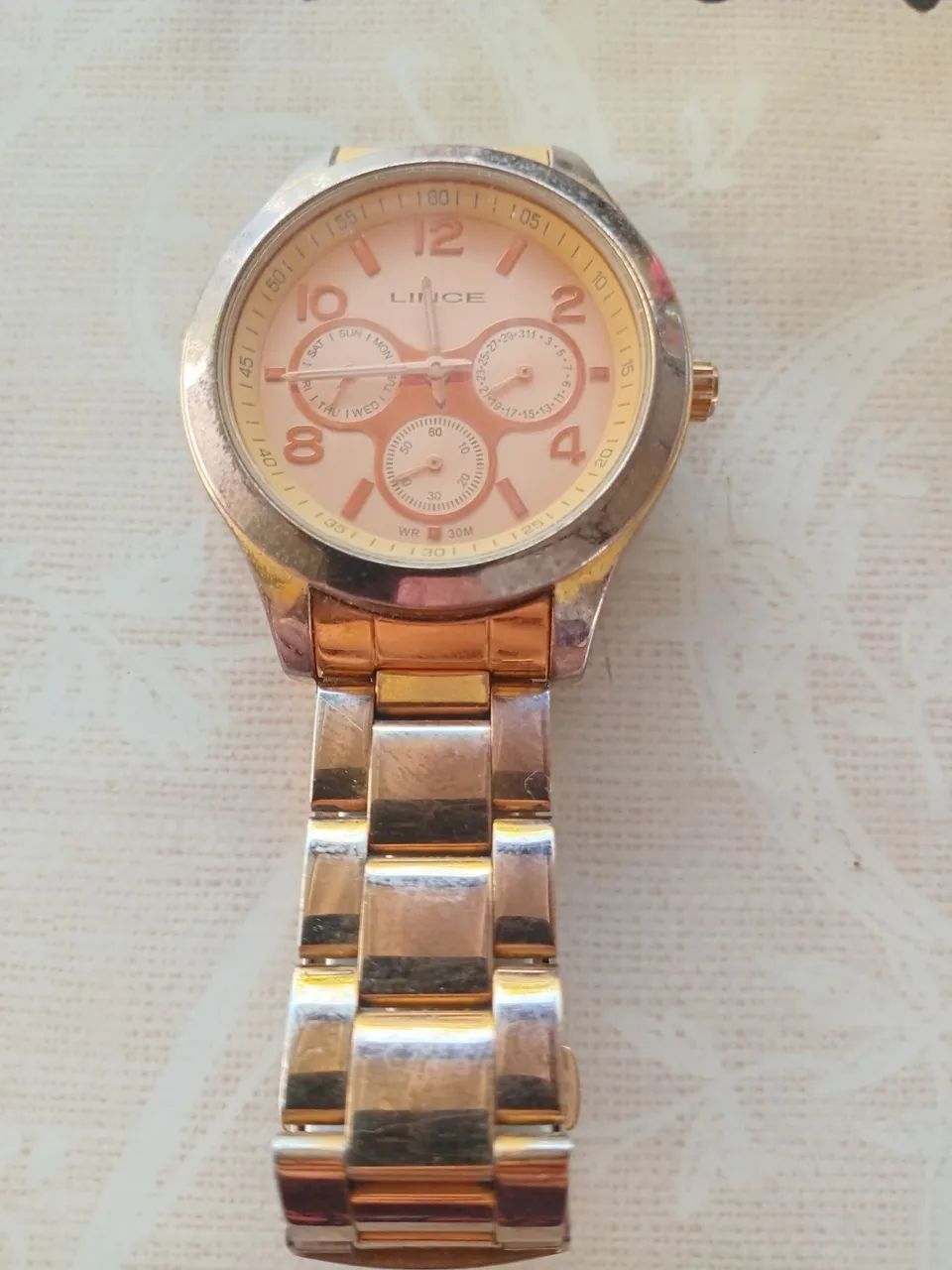 Relógio Lince rose gold