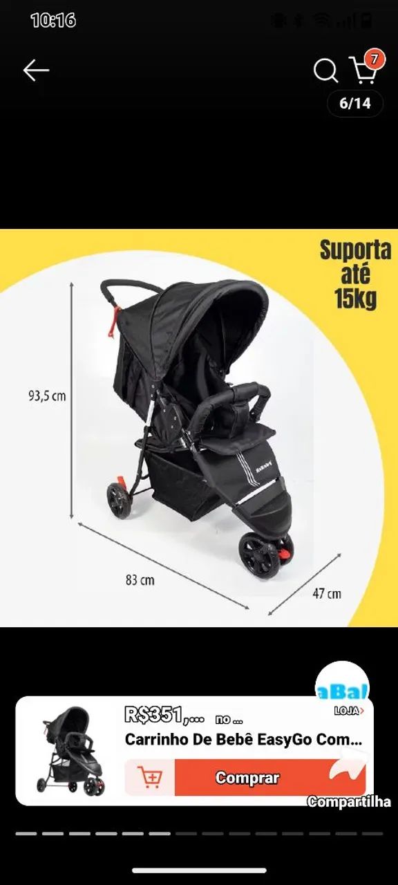 Carrinho de bebe de Menina  - Foto 2