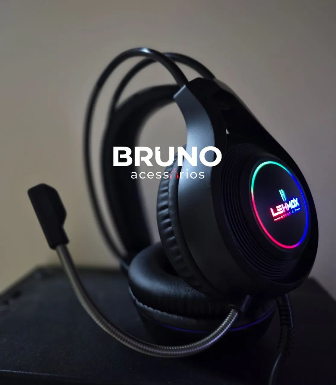 Headset Gamer lehmox led confortável com microfone 