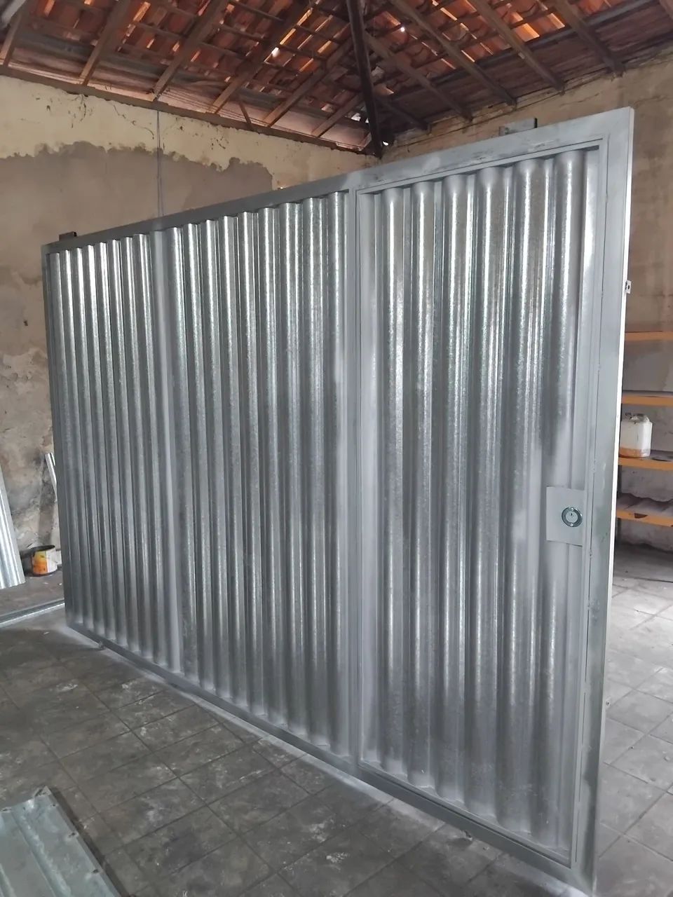 Portão novo galvanizado completo 