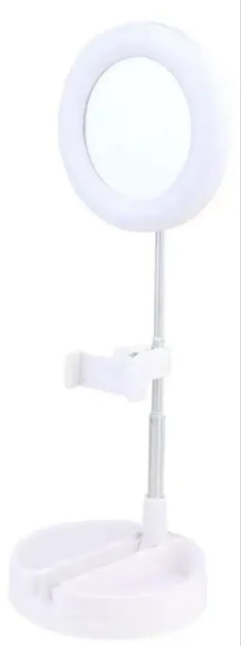 Espelho Luz Led Ring Light Mesa Maquiagem Portátil Celular regulável  - Foto 3