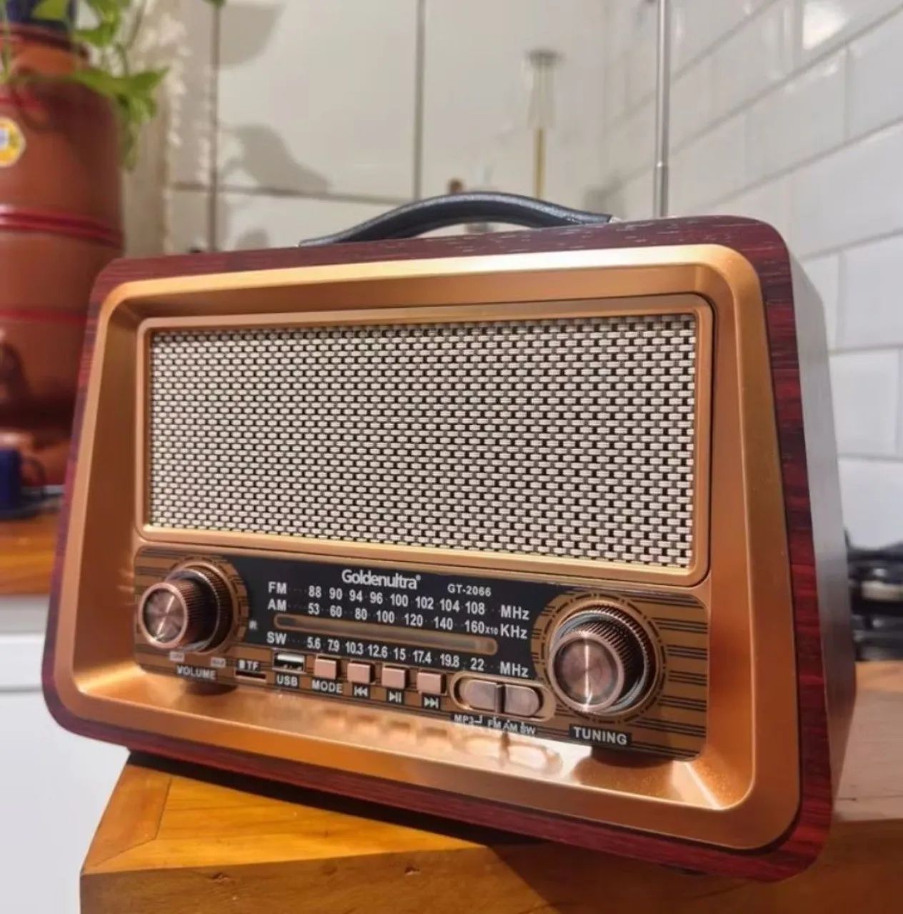 Rádio retro bluetooth am/FM/card/pendrive