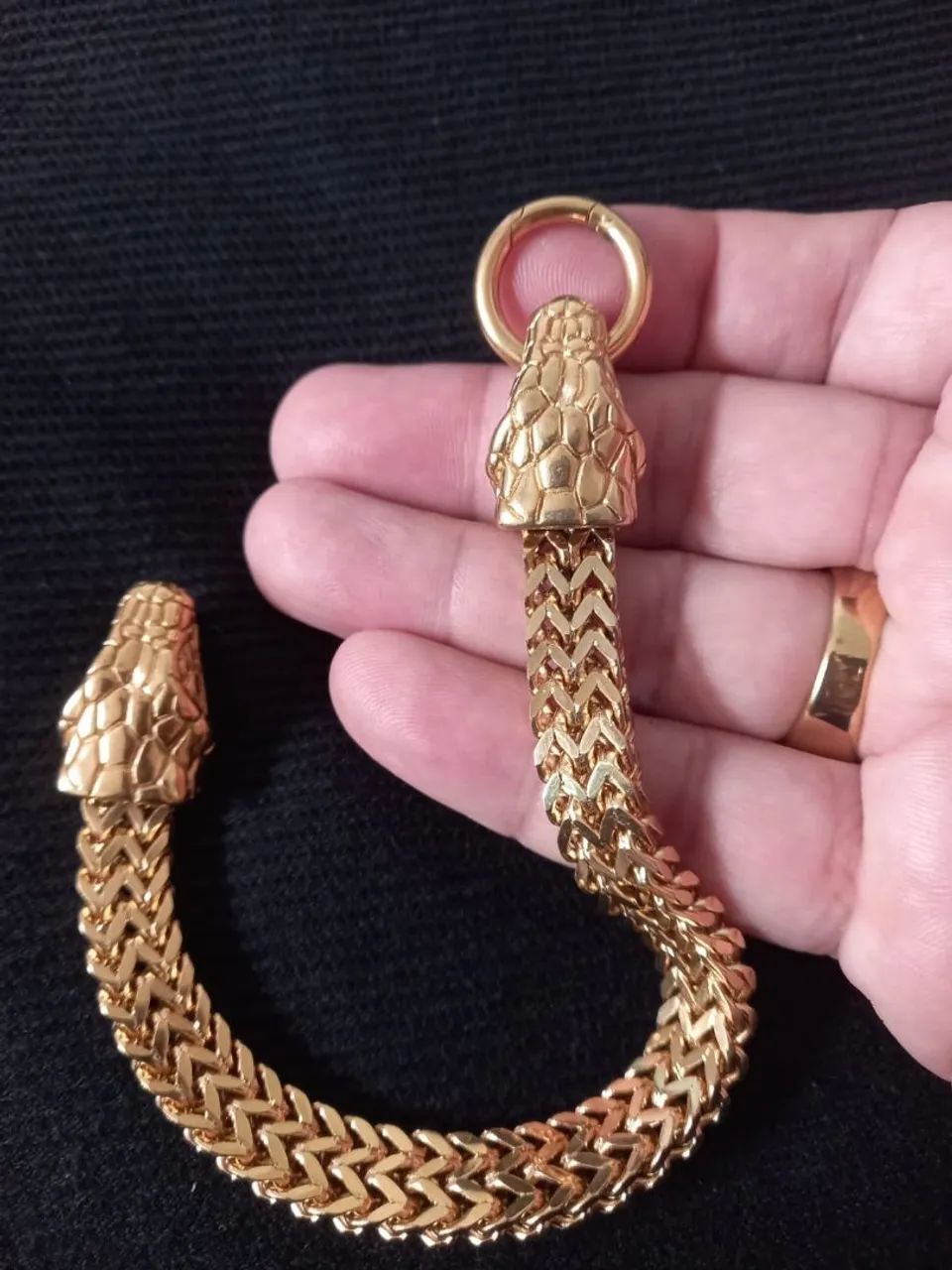 Pulseira Serpente Luxo - Banhada á Ouro  - Foto 3