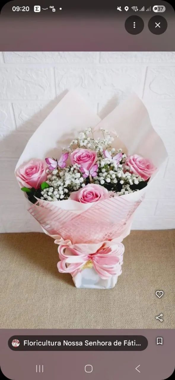 Peteca com 4 rosas